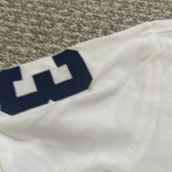 New Polo Ralph Lauren Shirt White Navy Large Logo M Custom Slim Fit - Picture 4 of 7